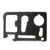 Card supravietuire , multifunctional, otel inoxidabil, 11 functii, negru, husa inclusa Card supravietuire , multifunctional, otel inoxidabil, 11 functii, negru, husa inclusa