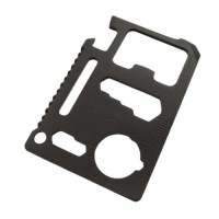 Card supravietuire , multifunctional, otel inoxidabil, 11 functii, negru, husa inclusa Card supravietuire , multifunctional, otel inoxidabil, 11 functii, negru, husa inclusa