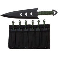 Set sase cutite de aruncat  , Army Fury, otel inoxidabil, 16.5 cm, negru