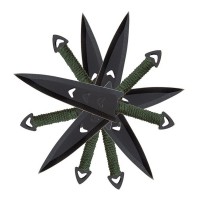 Set sase cutite de aruncat  , Army Fury, otel inoxidabil, 16.5 cm, negru