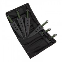 Set sase cutite de aruncat  , Army Fury, otel inoxidabil, 16.5 cm, negru