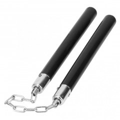 Nunceag-nunchucku   , cauciuc, prindere lant, negru, 30 cm