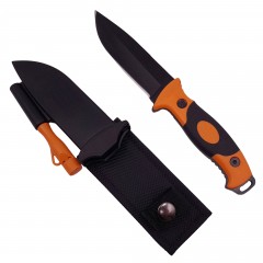 Cutit de vanatoare Survival King, 21.5 cm, otel inoxidabil, portocaliu, husa inclusa Cutit de vanatoare Survival King, 21.5 cm, otel inoxidabil, portocaliu, husa inclusa