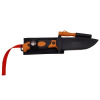 Cutit de vanatoare   Survival King, 21.5 cm, otel inoxidabil, portocaliu, husa inclusa