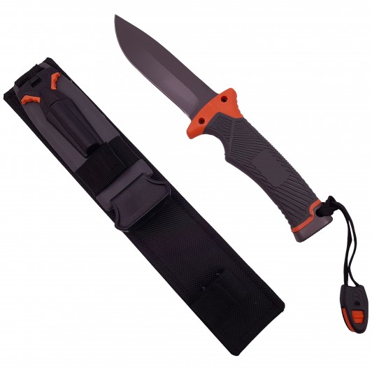 Cutit de vanatoare Survival King, 25 cm, otel inoxidabil, portocaliu, husa inclusa Cutit de vanatoare Survival King, 25 cm, otel inoxidabil, portocaliu, husa inclusa