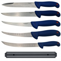 Set cutite de macelarie , injunghiat, filetat, cutitul bucatarului si suport magnetic, o