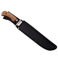 Cutit de vanatoare   Wood Specialist, 40.5 cm, otel inoxidabil, maro, husa inclusa