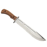 Cutit de vanatoare   Wood Specialist, 40.5 cm, otel inoxidabil, maro, husa inclusa