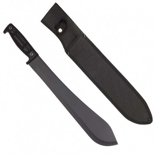 Maceta de vanatoare   Black Bite, 49 cm, otel inoxidabil, negru, teaca inclusa