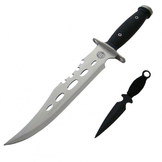 Cutit de vanatoare   Unity Blade, 36 cm, argintiu, teaca piele inclusa