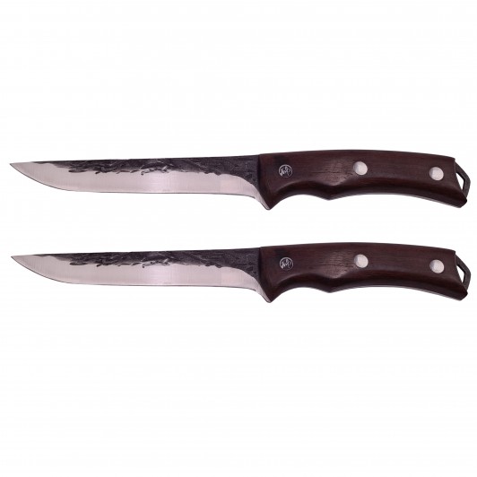 Set doua cutite macelarie  , lucrate manual, Hunter Swish, 27.5 cm, maro, teaca piele