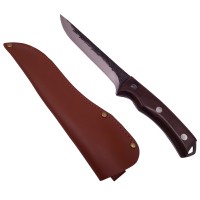 Set doua cutite macelarie  , lucrate manual, Hunter Swish, 27.5 cm, maro, teaca piele
