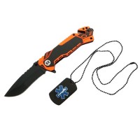 Briceag de vanatoare   Medical Rescue, 20 cm, otel inoxidabil, negru, husa inclusa