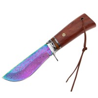 Cutit de vanatoare Rose Accuracy, otel damasc, 22 cm, lemn trandafir, multicolor, husa Cutit de vanatoare Rose Accuracy, otel damasc, 22 cm, lemn trandafir, multicolor, husa