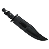 Cutit de vanatoare   Goldur Blade, 36 cm, negru, husa piele, cutit aruncat inclus