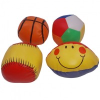 Set 4 mingi de jonglat, spuma poliuretanica, 140 g, multicolor