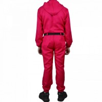 Costum pentru copii Jocul Calamarului, 10-12 ani, rosu, centura inclusa