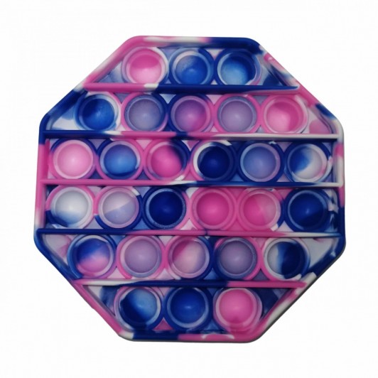 Jucarie  Pop it, din silicon, hexagon, dimensiunea 12.5 cm, multicolor