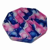 Jucarie  Pop it, din silicon, hexagon, dimensiunea 12.5 cm, multicolor