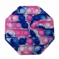 Jucarie  Pop it, din silicon, hexagon, dimensiunea 12.5 cm, multicolor