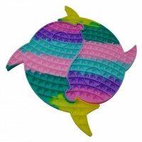 Jucaria  Pop it Grand, model delfini siamezi, 41 cm, multicolor