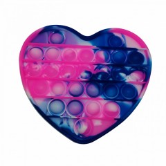 Jucarie  Pop it, din silicon, model inima, dimensiunea 13 cm, multicolor