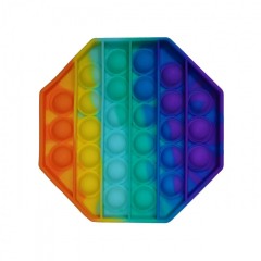Jucarie  Pop it, din  silicon, hexagon, dimensiunea 12.5 cm, multicolor