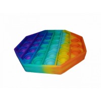 Jucarie  Pop it, din  silicon, hexagon, dimensiunea 12.5 cm, multicolor