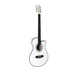 Chitara clasica din lemn 95 cm, Cutaway alb