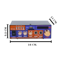 Amplificator digital, tip Statie, 2x20 W, Bluetooth, telecomanda, intrari USB, SD CARD, microfon