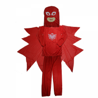 Costum Eroi in Pijamale, PJ Masks, pentru copii, Bufnita Amaya, rosu si manusa cu lansator