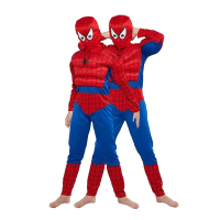 Set costum Ultimate Spiderman pentru copii, 100% poliester si manusa cu ventuze