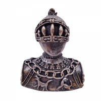 Bust decorativ, Knight Watch, rasina sintetica, 10 cm, argintiu