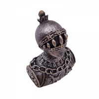 Bust decorativ, Knight Watch, rasina sintetica, 10 cm, argintiu