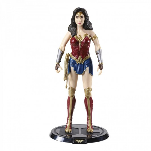 Figurina Justice League, articulata de colectie Wonder Woman, 18 cm, rosu, stativ inclus