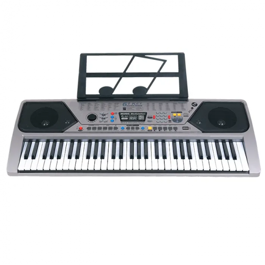 Orga electronica Schone Klange, intrare USB, mini-microfon, suport partitura inclus, argintiu H233-B