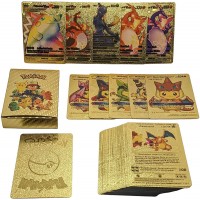 Set cartonase Pokemon Gold GTX, editie de colectie, 55 bucati, aurii
