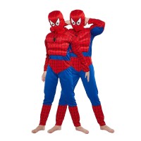 Set costum Ultimate Spiderman pentru copii, 100% poliester, rosu si masca plastic