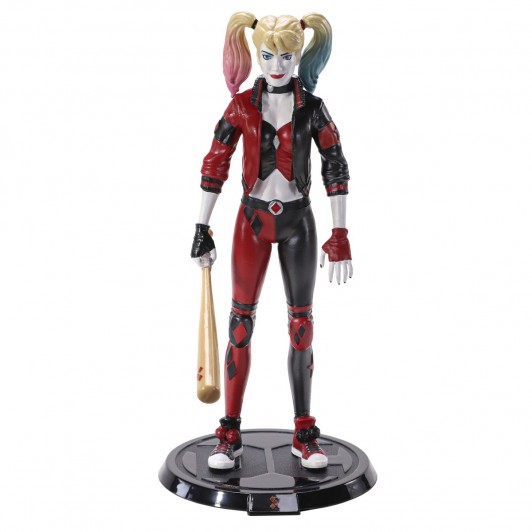 Figurina articulata Harley Quinn Twisted Psychiatrist, 18 cm, stativ inclus