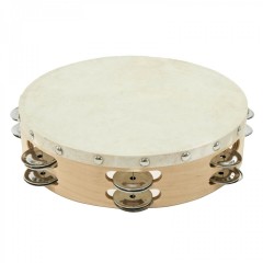 Tamburina dubla Oriental Mix, lemn, panza, 25x5 cm, bej