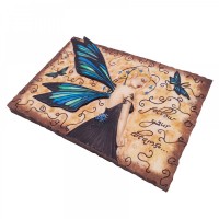 Placheta decorativa Zana Viselor, rasina, lucrata manual, 15.5 cm, multicolor