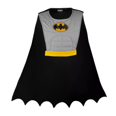 Costum Batman pentru copii Dark Knight, bust si pelerina, poliester, 4-6 ani, gri