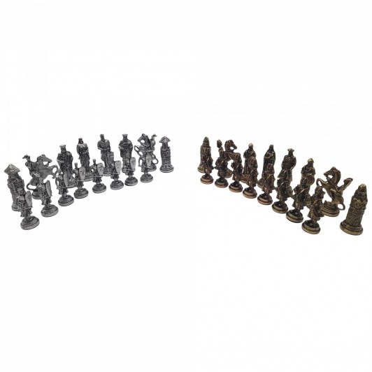 Piese de sah Chess Battle, metalice, lucrate manual, multicolor