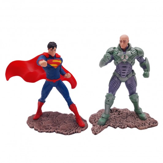 Set figurine Superman vs Lex Luthor, plastic, editie de colectie, 11 cm