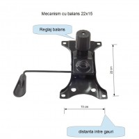 Placuta balans, mecanism scaun directorial, metalica, 22 cm x 15 cm