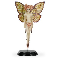 Figurina decorativa, editie limitata, Zana Primaverii, rasina, lucrata manual, 15 cm, multicolor