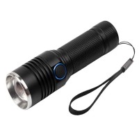 Lanterna de supravietuire Lichthelfer, metalica, LED, USB, zoom, negru