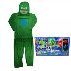 Costum pentru copii Green Lizard, verde, garaj inclus