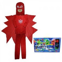 Costum pentru copii Red Owl, rosu, garaj inclus