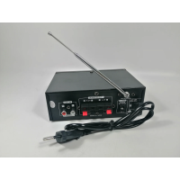 Amplificator bluetooth digital, tip Statie, 2 x 30 W, intrari USB-SD, doua intrari microfon